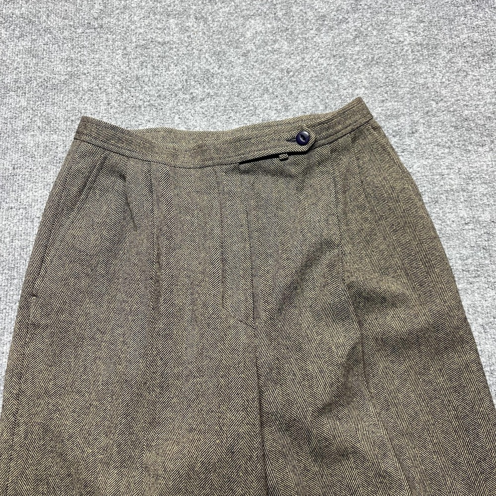 Pendleton Pants Womens 10 Brown Wool Herringbone Tweed Pleated Lined Dress Suit - Picture 2 of 10